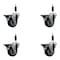 Service Caster 3.5'' Thermoplastic Rubber Swivel 7/8'' Expanding Stem Caster Set with Brake, 4PK SCC-EX20S3514-TPRB-PLB-78-4 - alternate 1